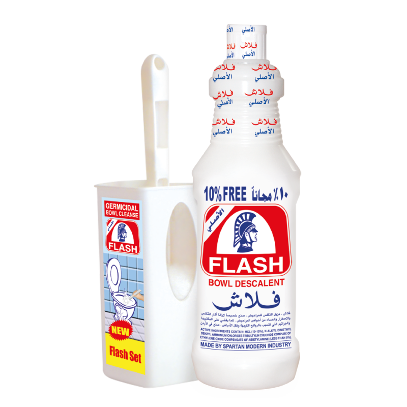 Spartan Flash Bowl Disinfectant 1L with Brush Set
