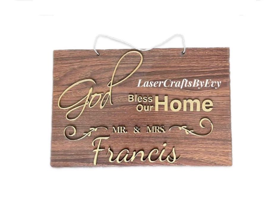 LCBE Custom Wood Laser Cut Welcome Sign