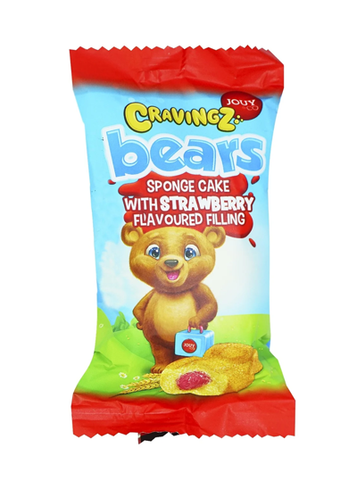 Jouy Cravingz Bears Golden Cake Strawberry 45G (12 pcs)