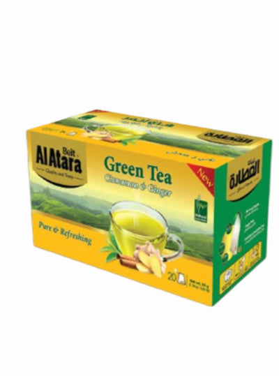 Beit Al Atara Green Tean with Cinnamon & Ginger شاي أخضر بالقرفة والزنجبيل (20 pcs)