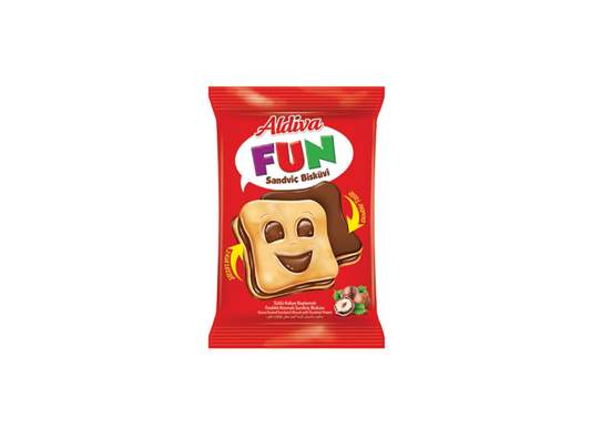 Aldiva Fun Sandwich Biscuit with Hazelnut 15G (24 pcs)