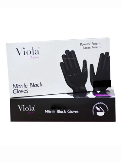 Viola Prima Nitrile Gloves Black (50 gloves)