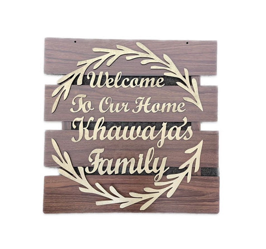 LCBE Custom Wood Laser Cut Welcome Sign