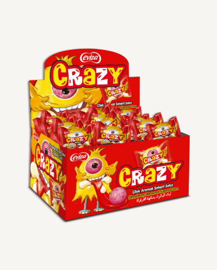 Eviza Crazy Gum Strawberry 3.5G (100 pcs)